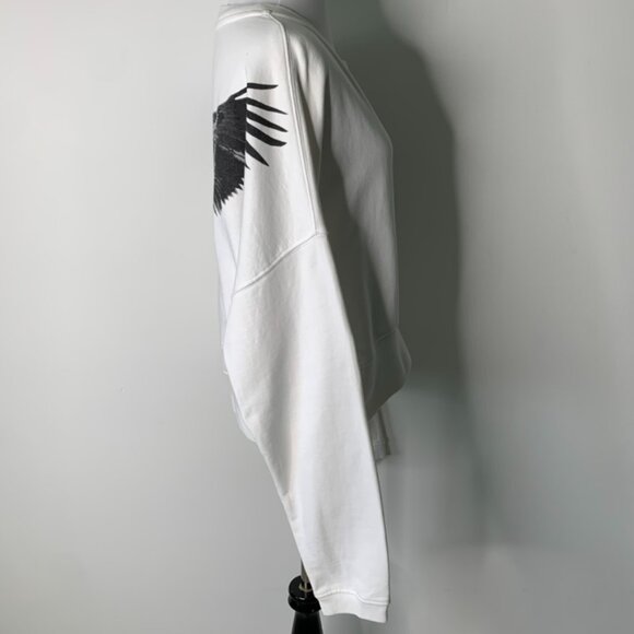 All Saints Women's White Wingan Enrico Long Sleeve Sweatshirt Size Medium - Picture 7 of 14